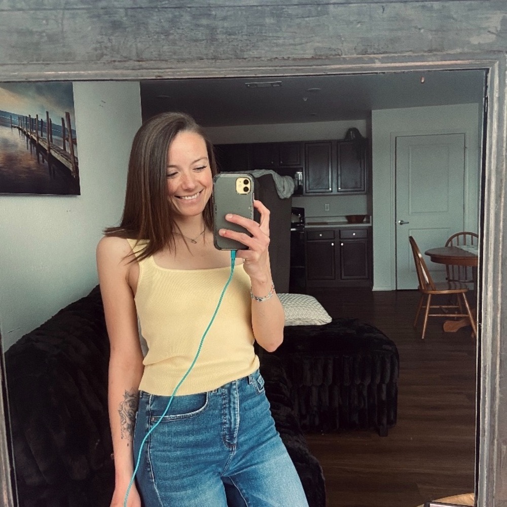 Yellow Ribbed Tank Top - Picture 2 of 2